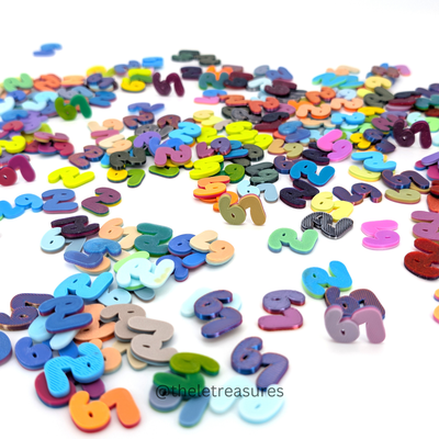 Small 3D printed 67 mini figurine in bright assorted color – micro number collectible